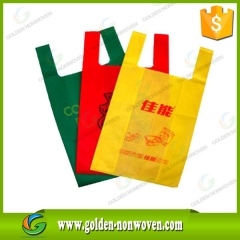 Sacchetto non tessuto t-shirt 25gr sigilli di calore tnt borse prodotto da Quanzhou Golden Nonwoven Co.,ltd