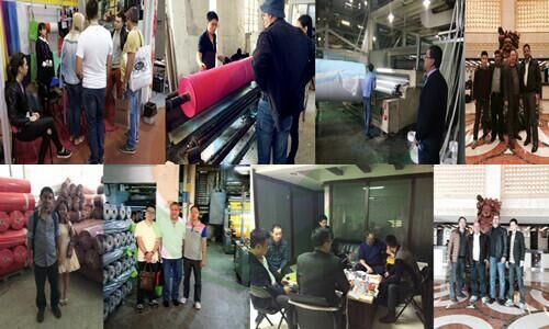 I clienti hanno visitato Quanzhou Factory in tessuto non tessuto dorato 